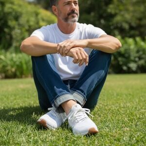 Flux Footwear Adapt Runner White Knit Barefoot Running Shoes Mens 9 Womens 10.5